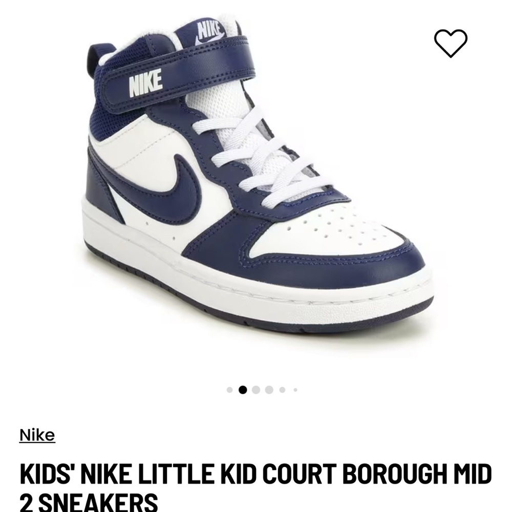 NIKE Navy and White High-Top Sneakers Size 4Y